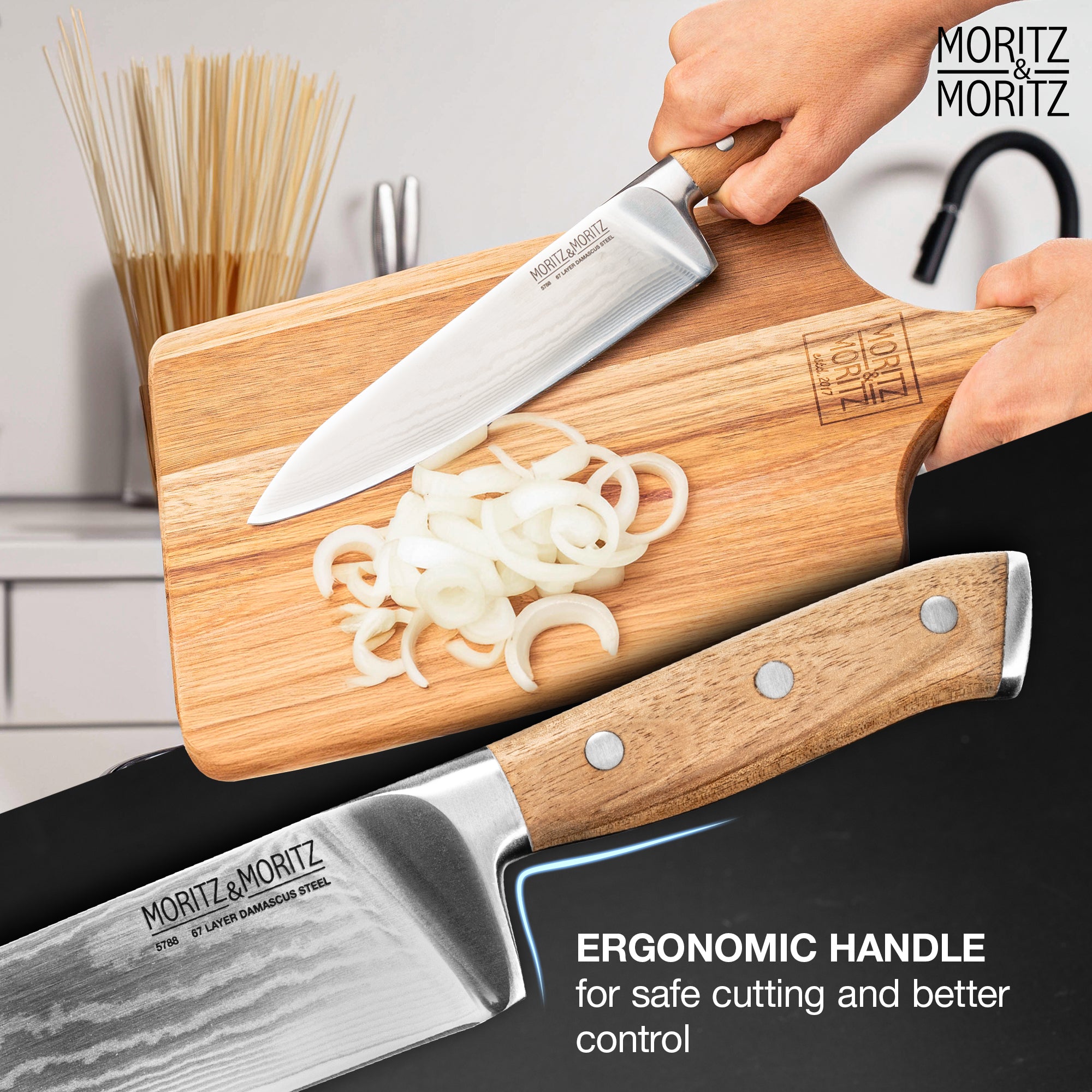 67-Layer Damascus Steel 8" Chef’s Knife | Professional Premium Kitchen Knife