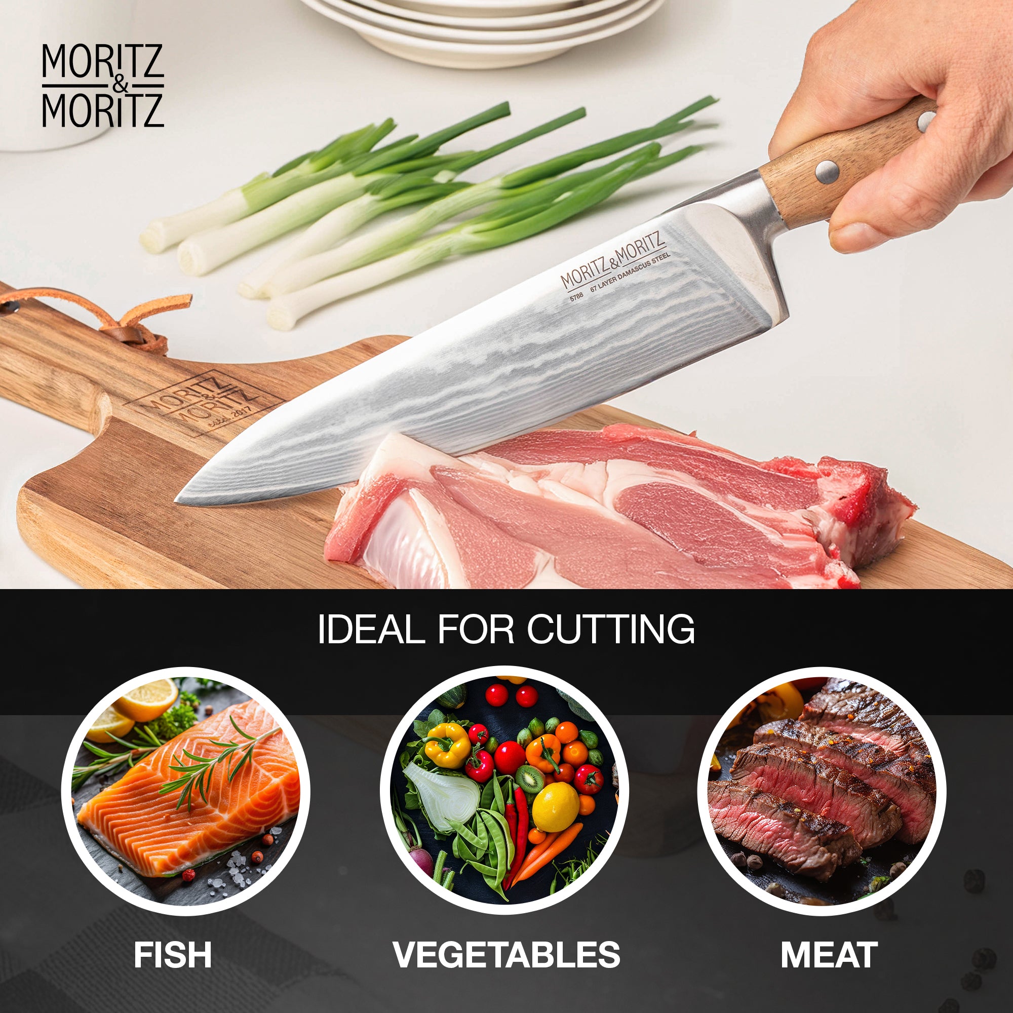 67-Layer Damascus Steel 8" Chef’s Knife | Professional Premium Kitchen Knife