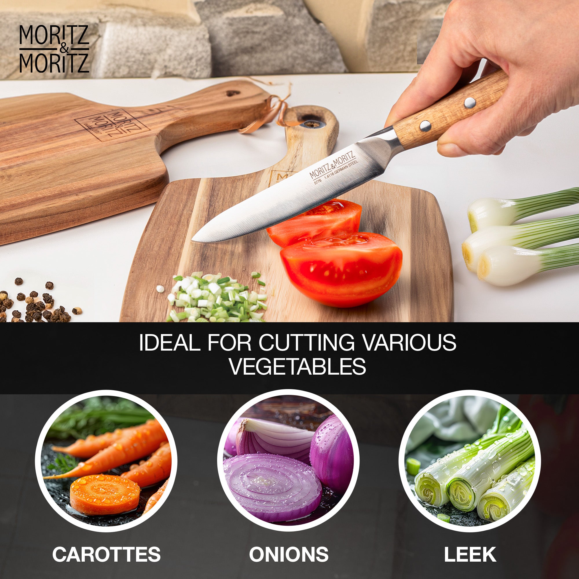 German Steel 5" Utility Knife | Professional Multipurpose Kitchen Knife