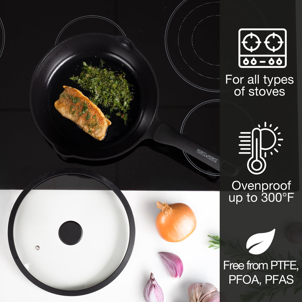 11-Inch Induction Frying Pan with Lid – Nonstick Skillet for All Stovetops