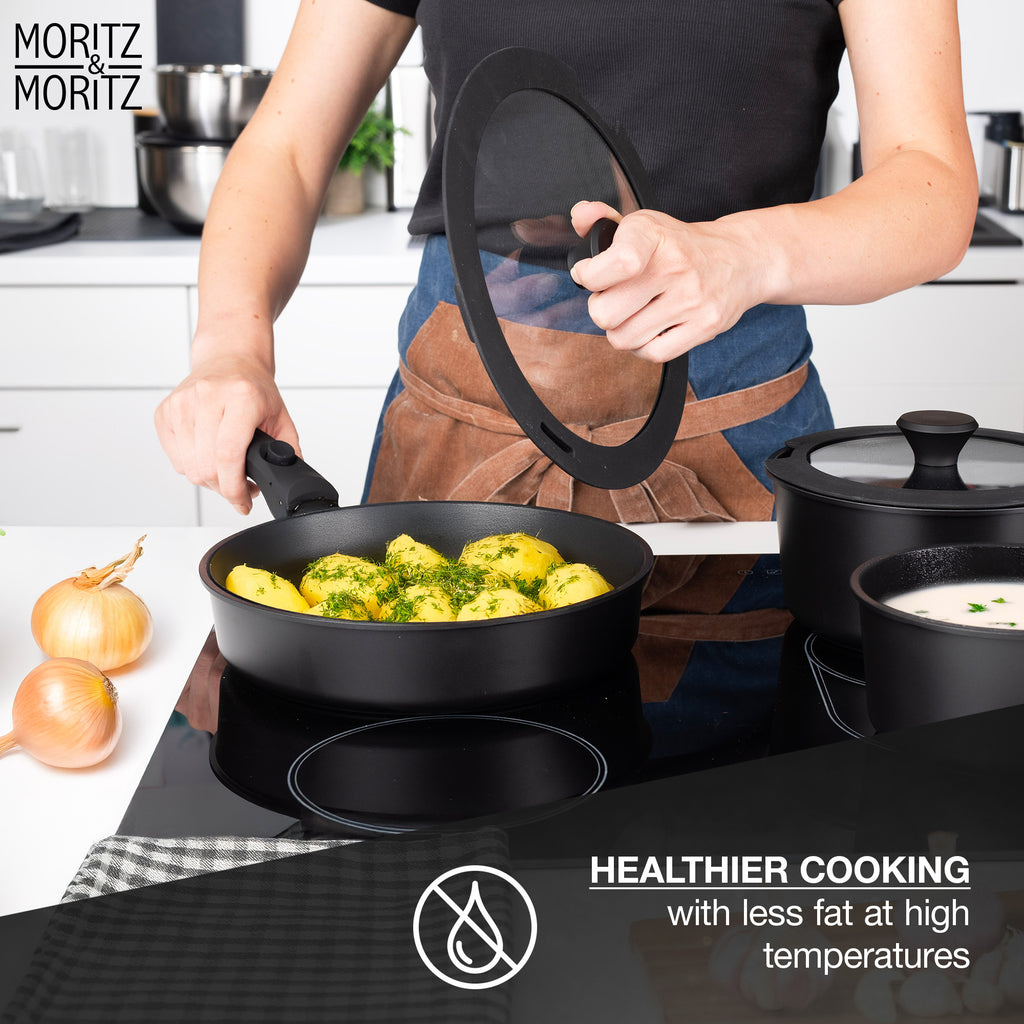 15-Piece Cast Aluminum Pot and Pan Set – Nonstick Cookware with Lids & Utensils