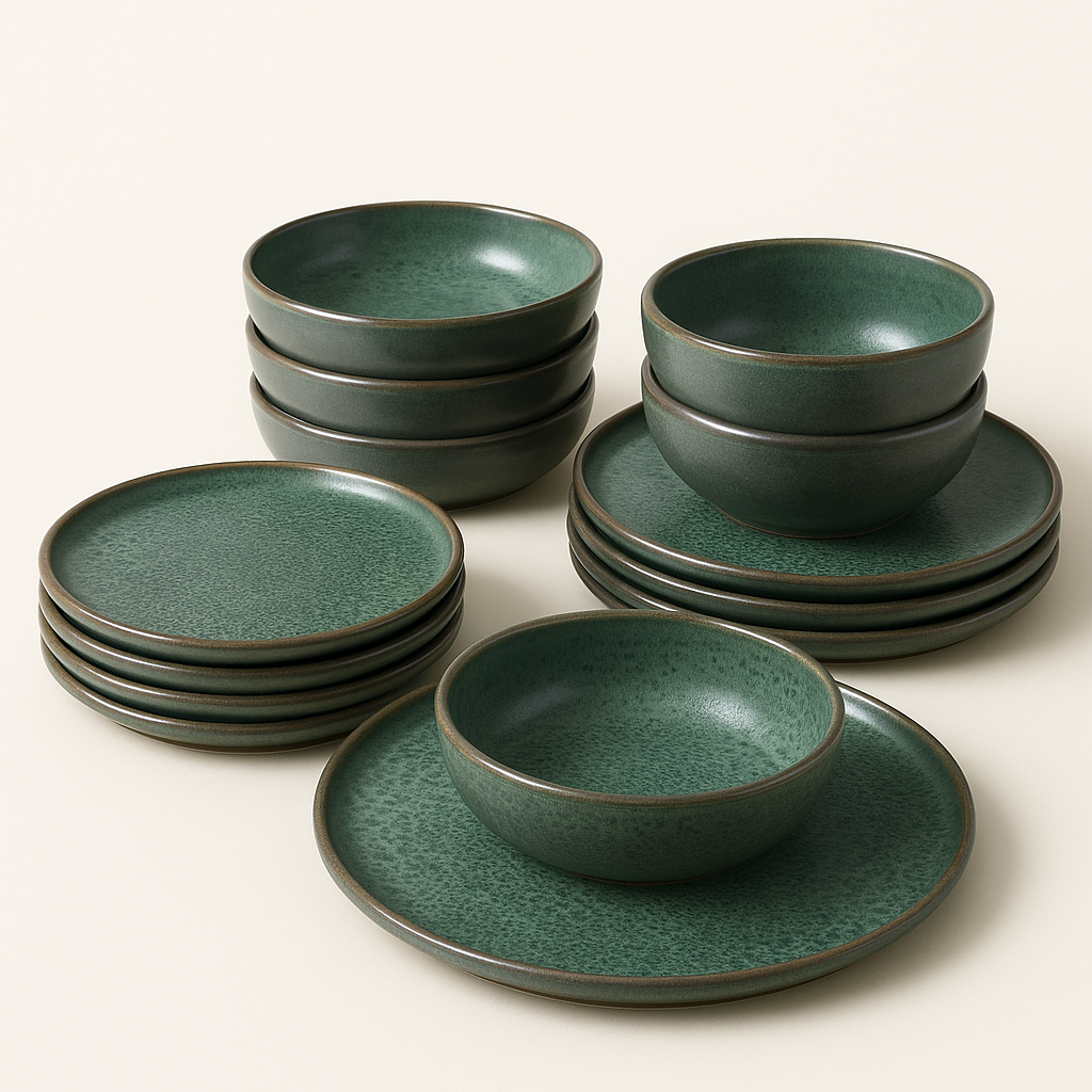 SOLID 12-Piece Stoneware Dinnerware Set