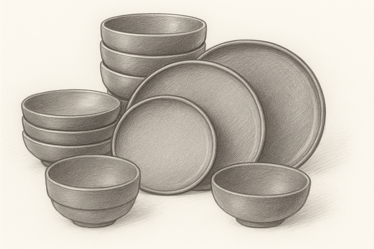 SOLID 12-Piece Stoneware Dinnerware Set