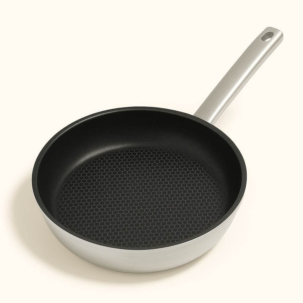 11" Stainless Steel Honeycomb Nonstick Pan – Durable, Scratch-Resistant Frying