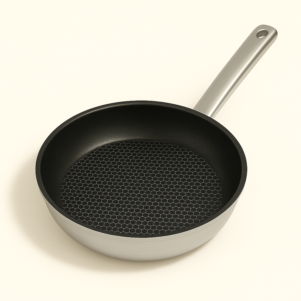 9.5" Stainless Steel Honeycomb Nonstick Pan – Durable, Scratch-Resistant Frying