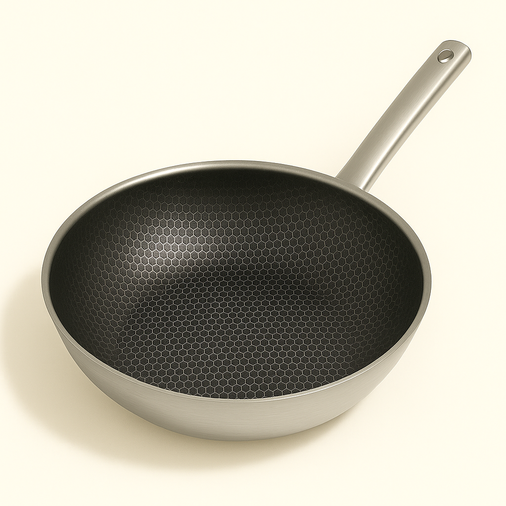 12" Stainless Steel Nonstick Honeycomb Wok Pan – Durable, Scratch Resistant