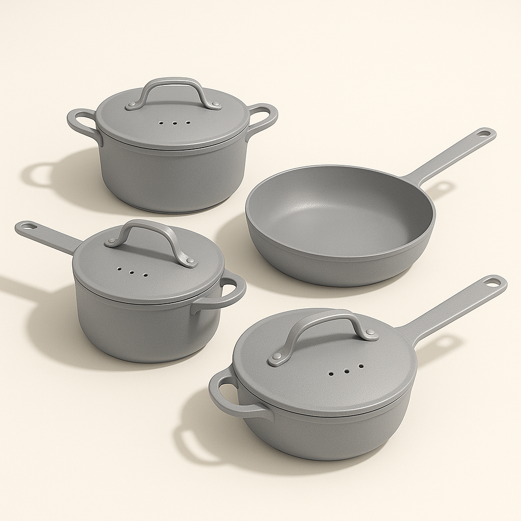 7-Piece Cast Aluminum Cookware Set with Lids