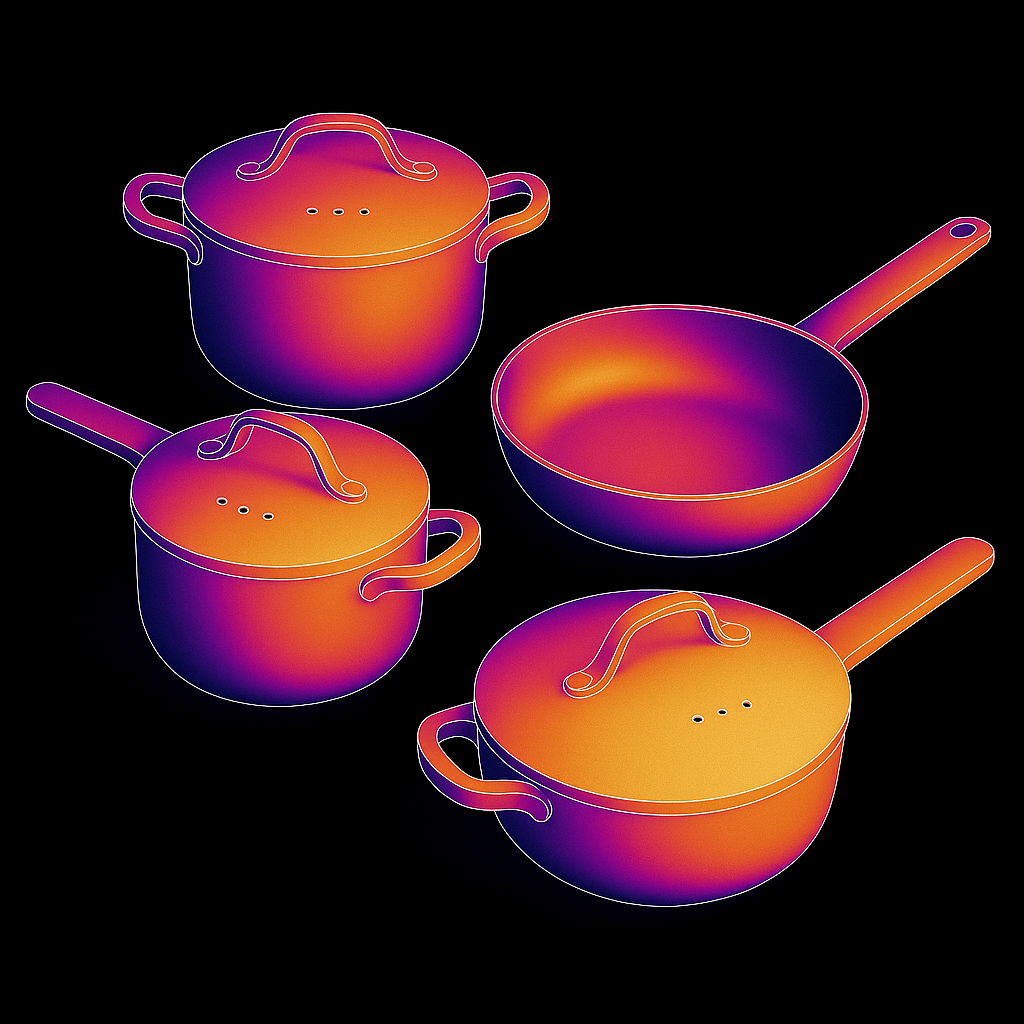 7-Piece Cast Aluminum Cookware Set with Lids