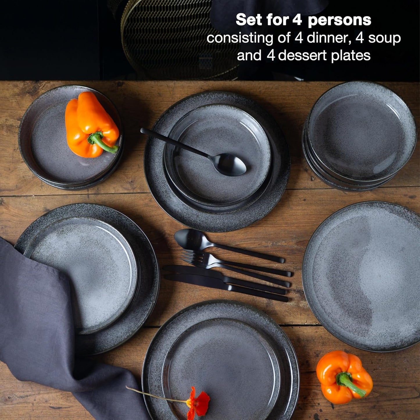 VIDA 12-piece Porcelain Dinnerware Set for 6