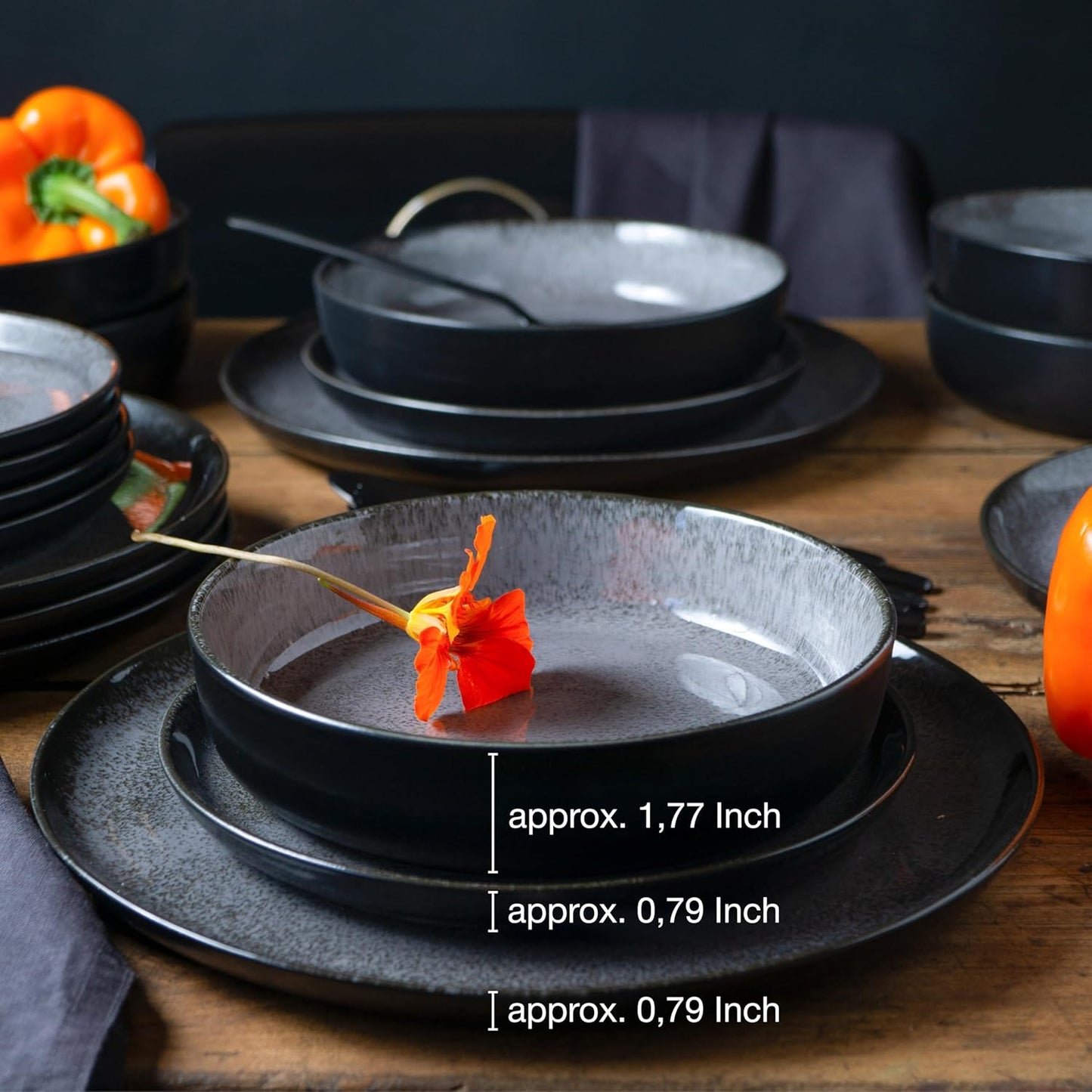 VIDA 12-piece Porcelain Dinnerware Set for 6