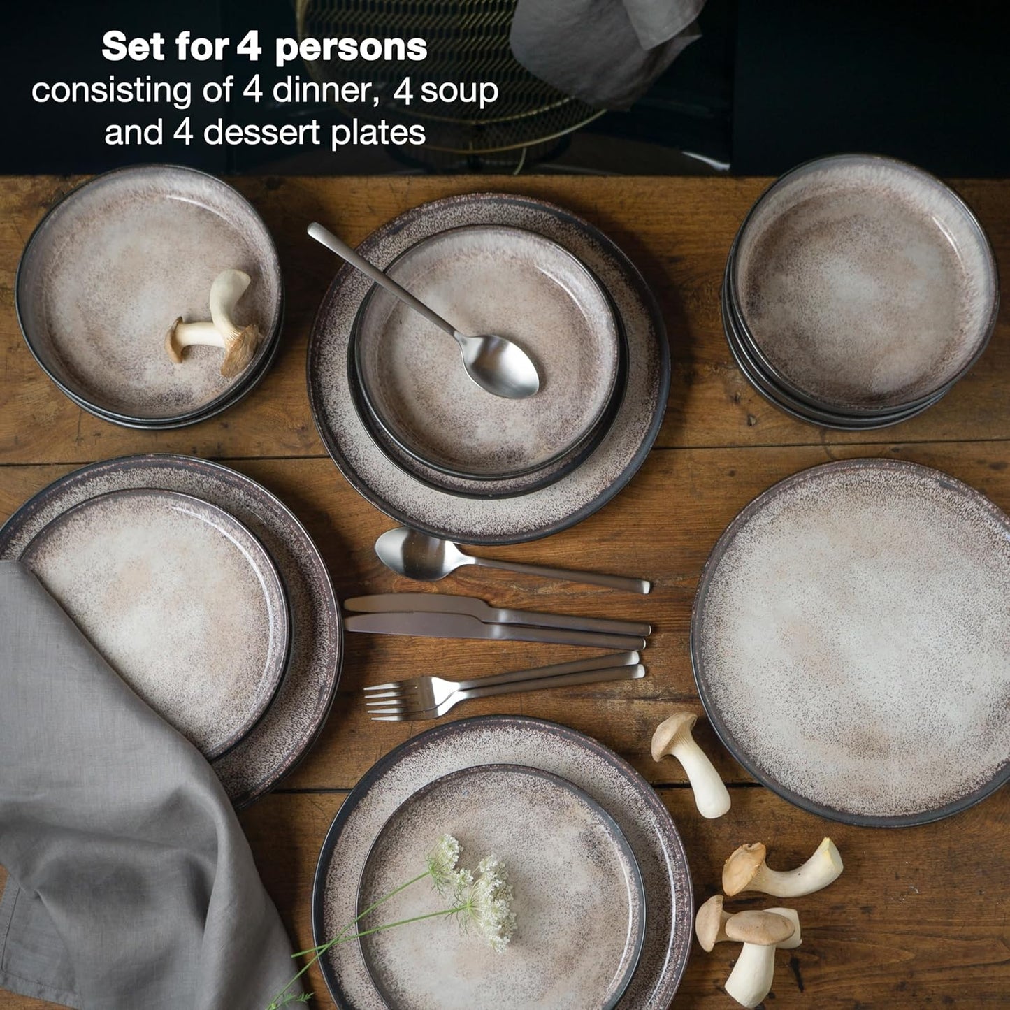VIDA 12-piece Porcelain Dinnerware Set for 6
