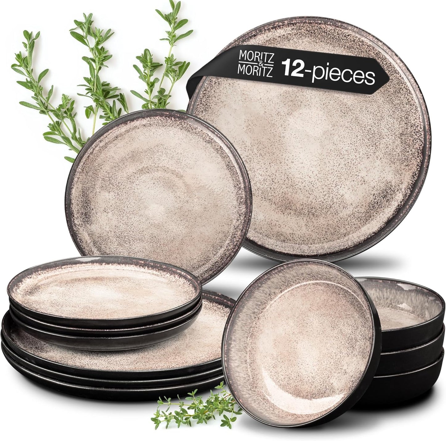 VIDA 12-piece Porcelain Dinnerware Set for 6